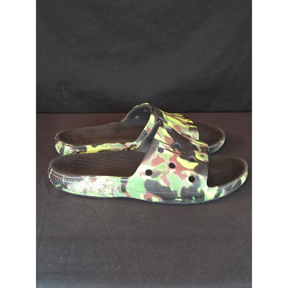 Crocs Mens M8/W10 Classic‎ Camo Slide Sandals Comfort Casual Slip On